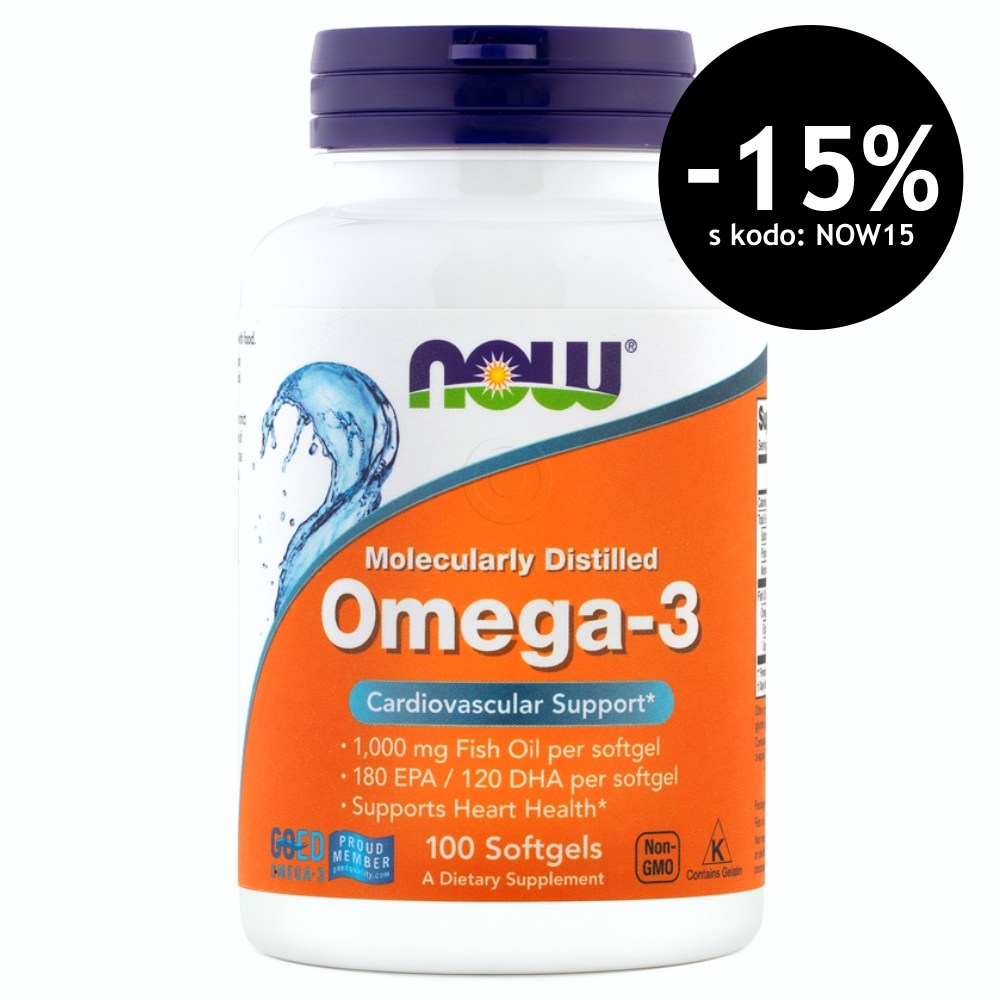 Omega 3 1000 mg NOW, kapsule (100 kapsul)